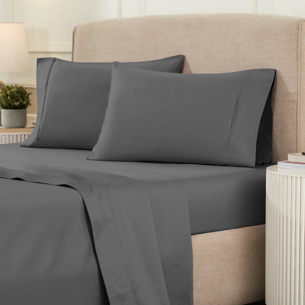 Superior 1200 Thread Count Egyptian Cotton Sateen Solid 4-Piece Sheet Set