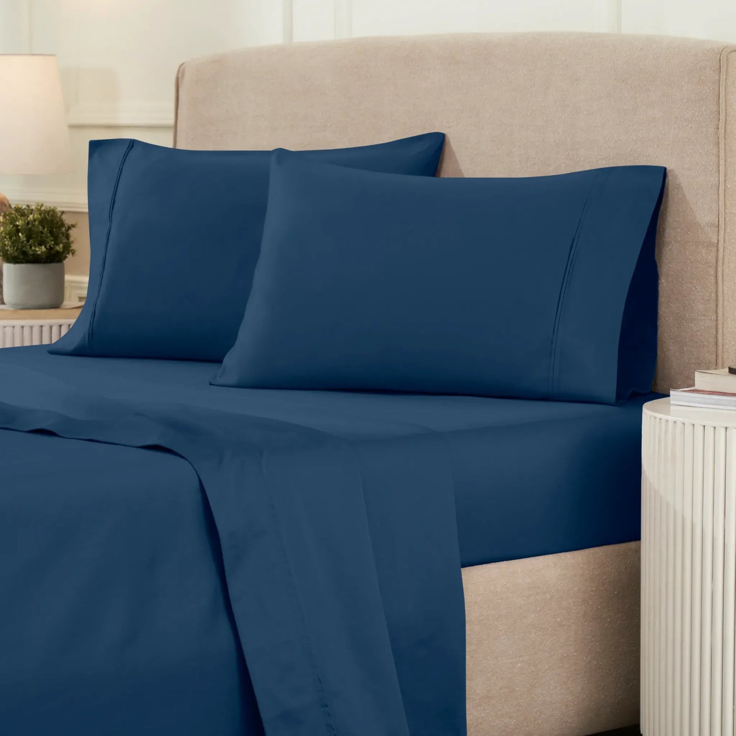 Superior 1200 Thread Count Egyptian Cotton Sateen Solid 4-Piece Sheet Set