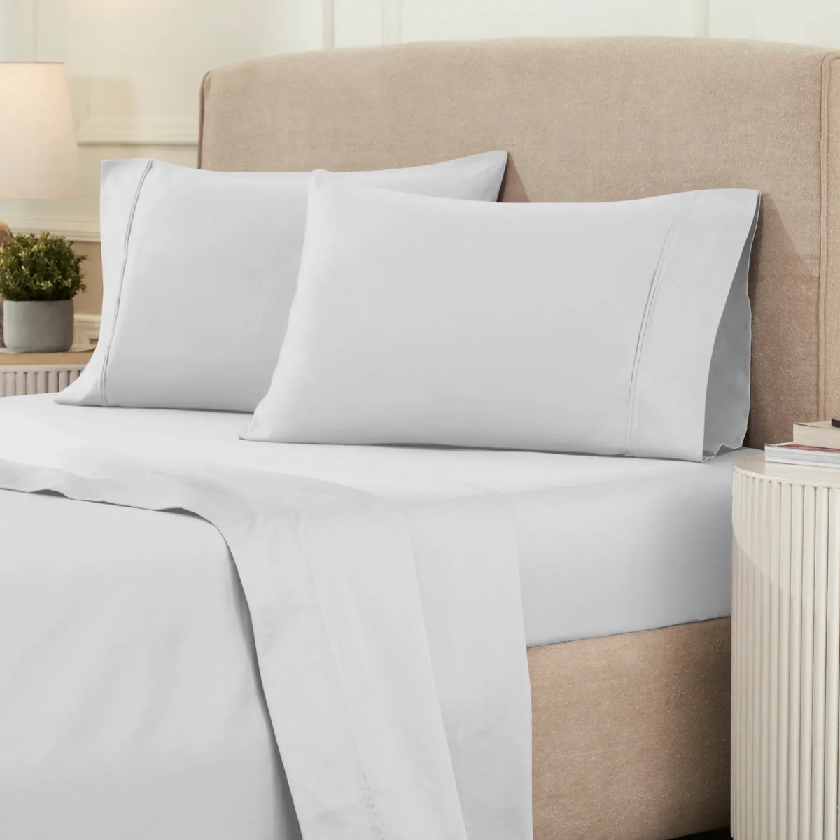Superior 1200 Thread Count Egyptian Cotton Sateen Solid 4-Piece Sheet Set