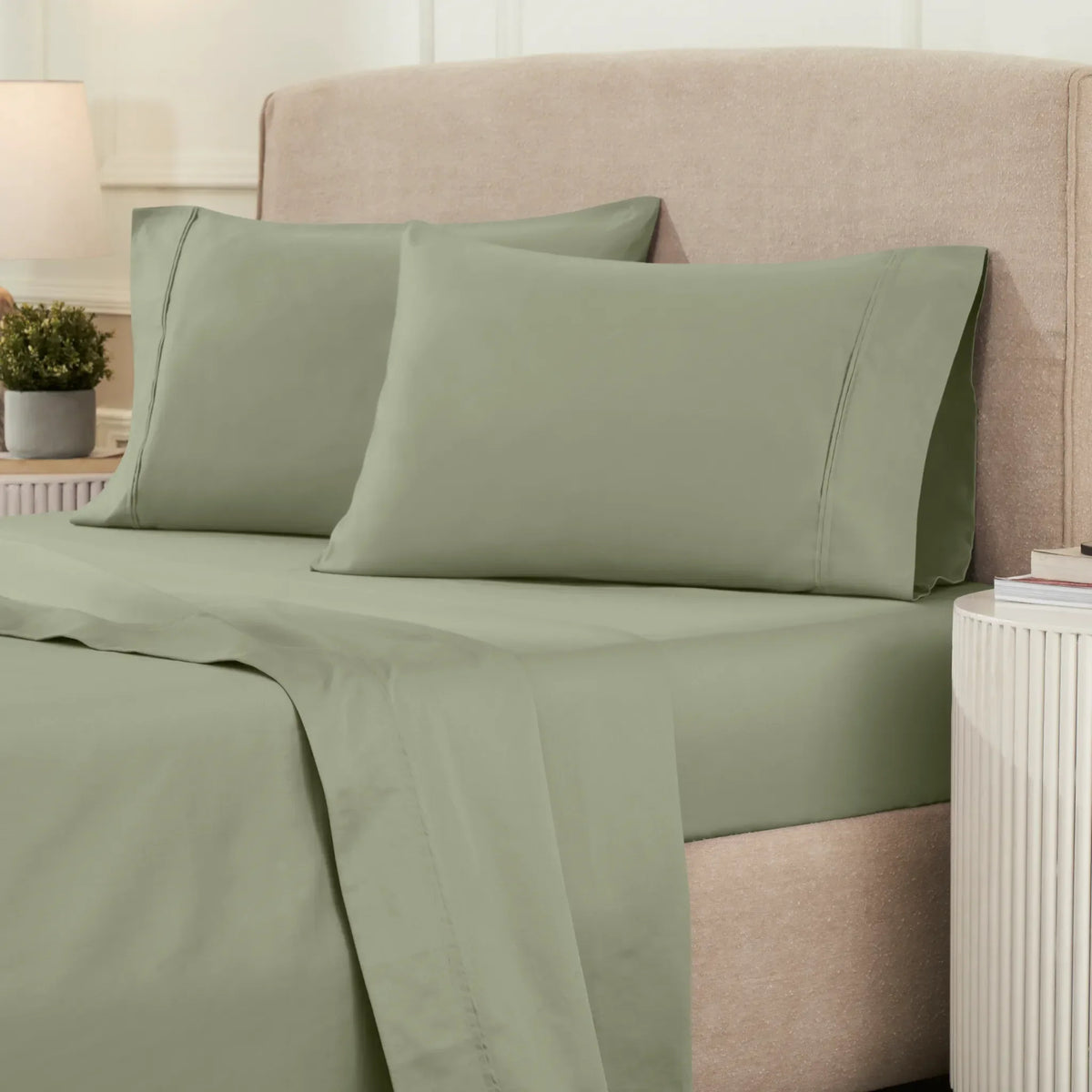 Superior 1200 Thread Count Egyptian Cotton Sateen Solid 4-Piece Sheet Set