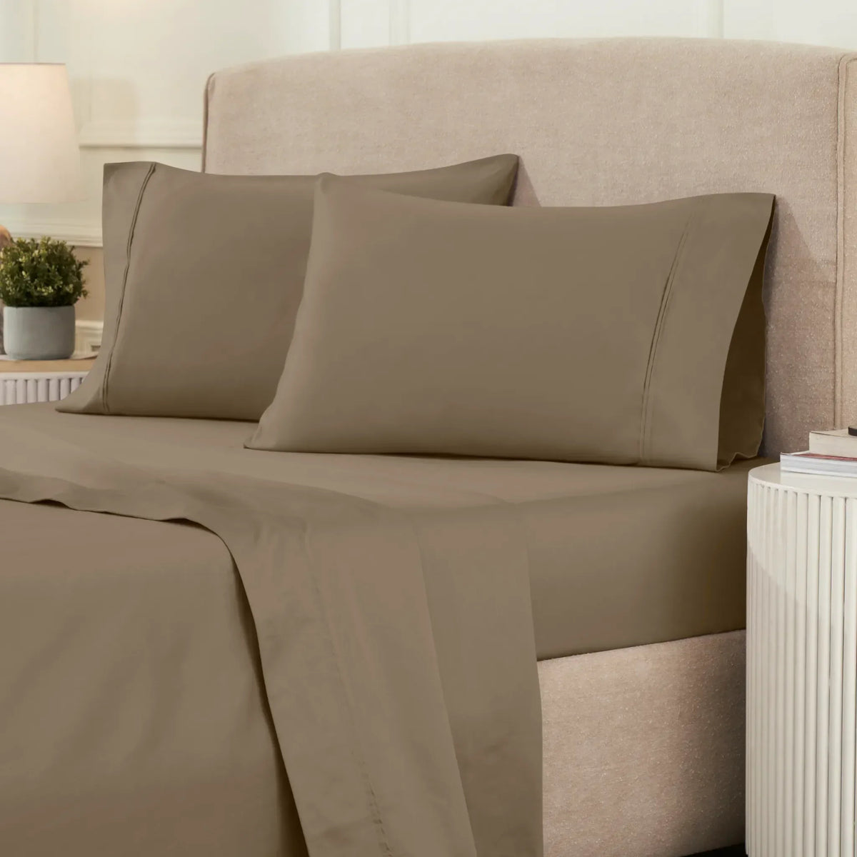 Superior 1200 Thread Count Egyptian Cotton Sateen Solid 4-Piece Sheet Set