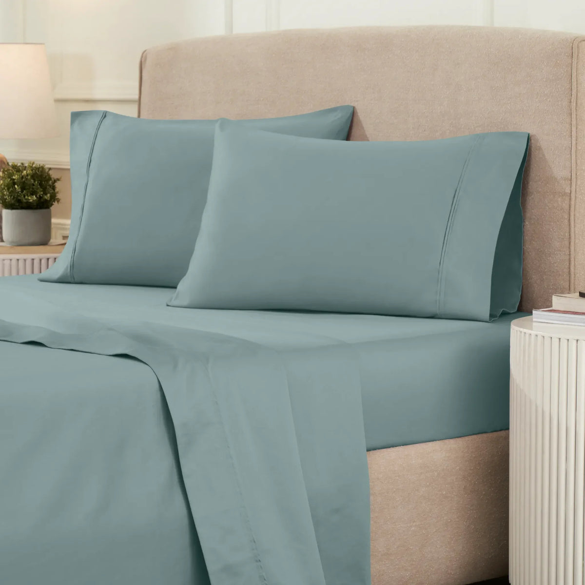 Superior 1200 Thread Count Egyptian Cotton Sateen Solid 4-Piece Sheet Set