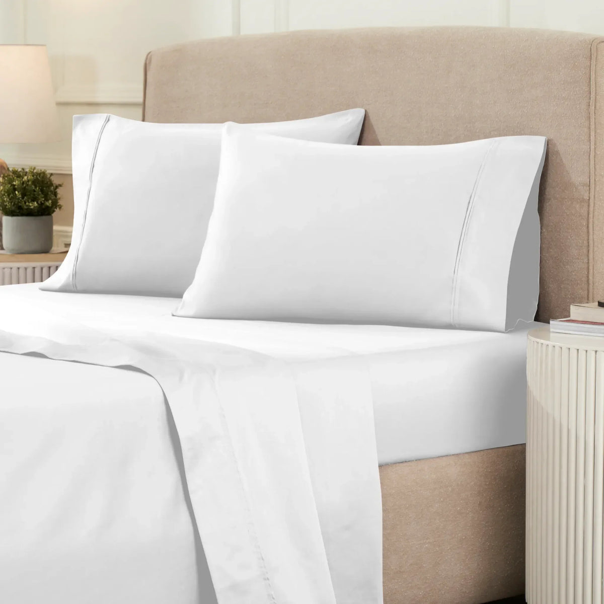Superior 1200 Thread Count Egyptian Cotton Sateen Solid 4-Piece Sheet Set