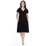 White Mark Women's Tie Front Flutter Sleeve Shift Dress