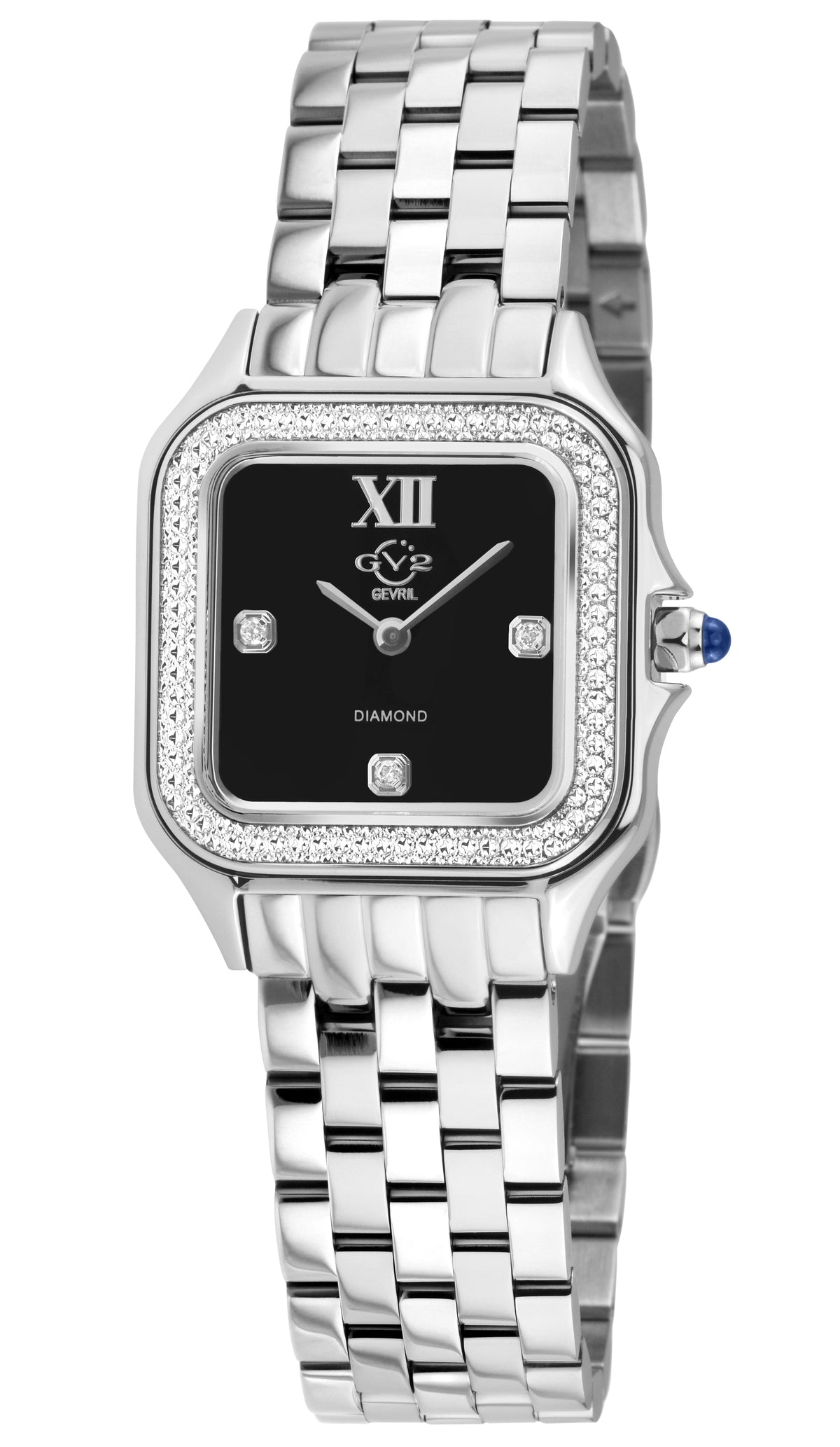 GV2 by Gevril Women's 27mm Milan Swiss Quartz Diamond & Gemstone Bracelet Watch
