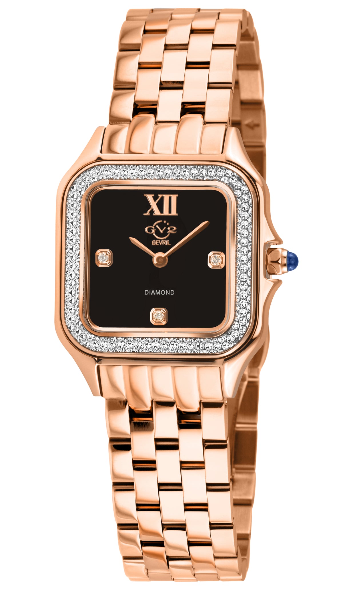 GV2 by Gevril Women's 27mm Milan Swiss Quartz Diamond & Gemstone Bracelet Watch