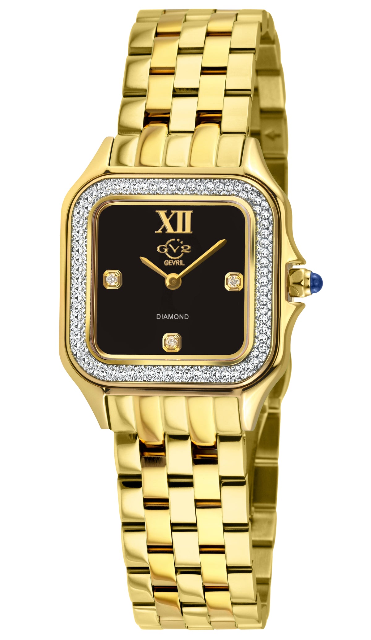 GV2 by Gevril Women's 27mm Milan Swiss Quartz Diamond & Gemstone Bracelet Watch