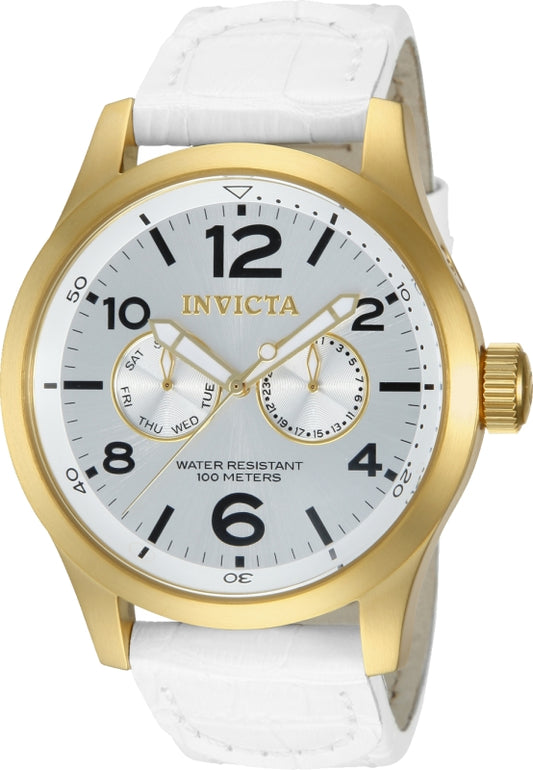 Invicta Men's 48mm Specialty Quartz Day & Date Leather Strap Watch