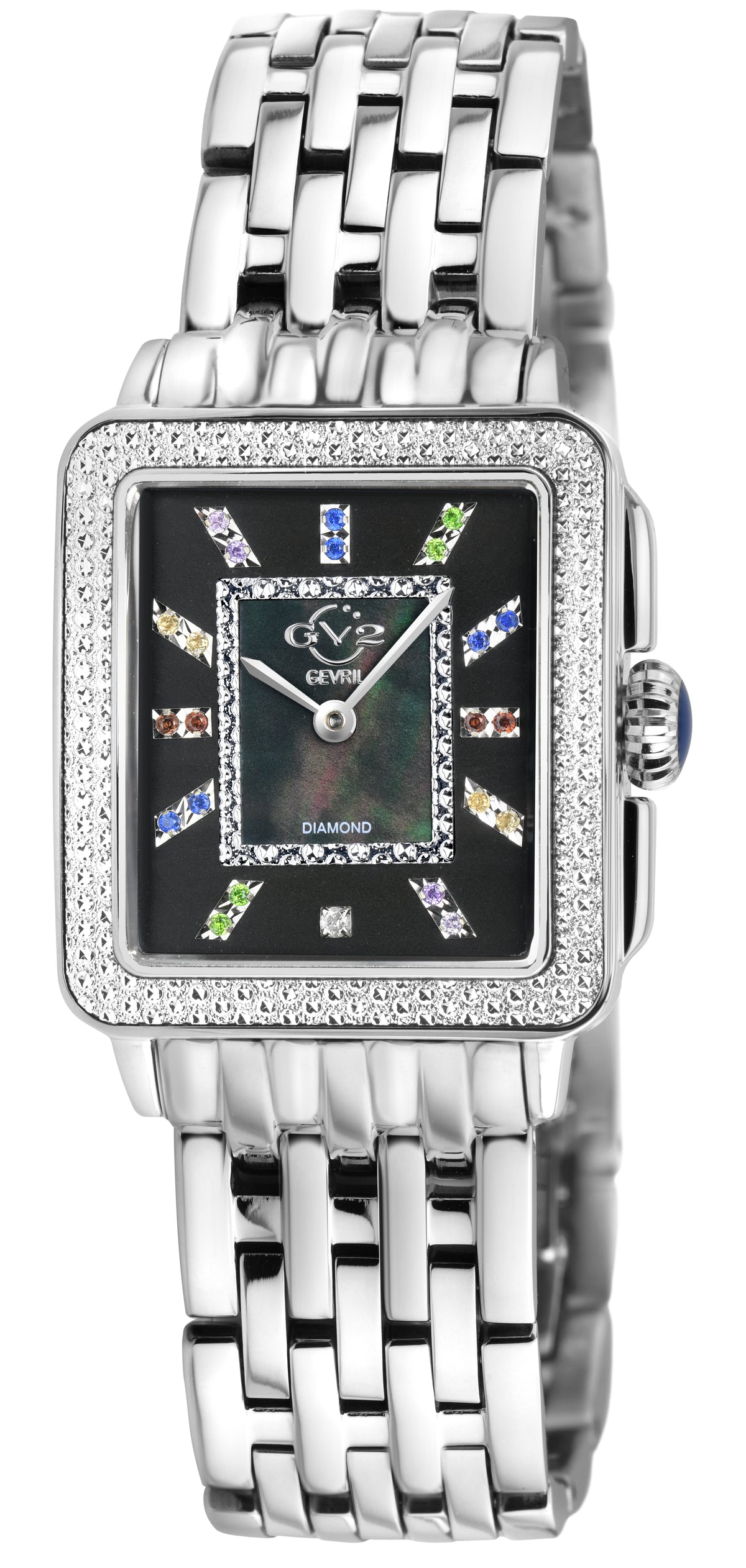 GV2 by Gevril Women's 27mm Padova Swiss Quartz Diamond & Gemstone Bracelet Watch
