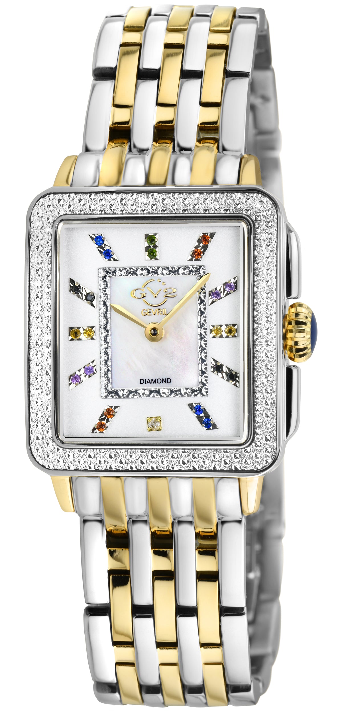 GV2 by Gevril Women's 27mm Padova Swiss Quartz Diamond & Gemstone Bracelet Watch