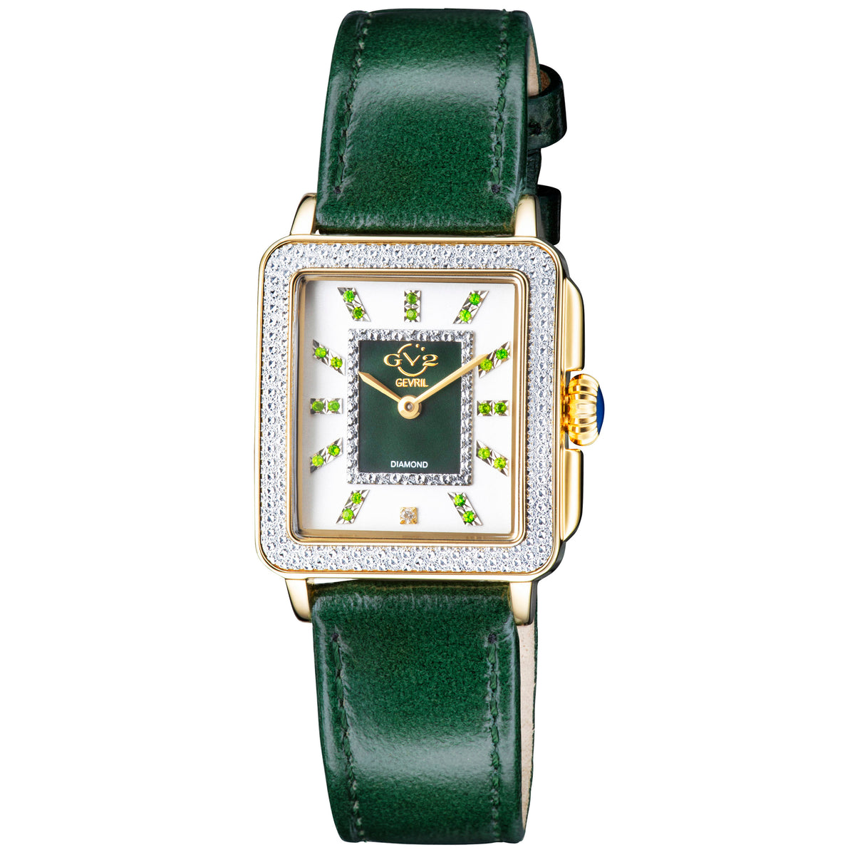 GV2 by Gevril Women's 27mm Padova Swiss Quartz Diamond & Gemstone Leather Strap Watch