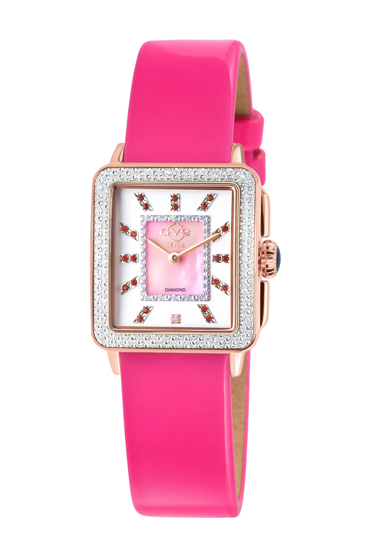 GV2 by Gevril Women's 27mm Padova Swiss Quartz Diamond & Gemstone Leather Strap Watch