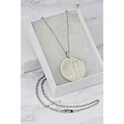 1955-1989 Minted Italian Lire Coin Pendant Necklace with 24" Chain