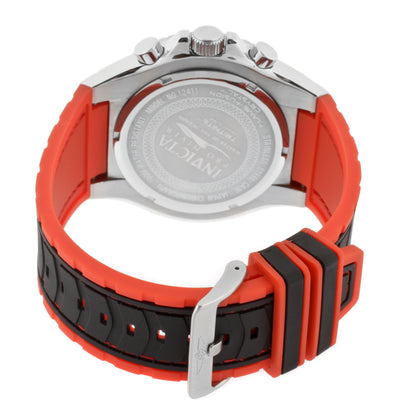 Invicta Men's 52mm Pro Diver Quartz Chronograph Black & Red Silicone Strap Watch
