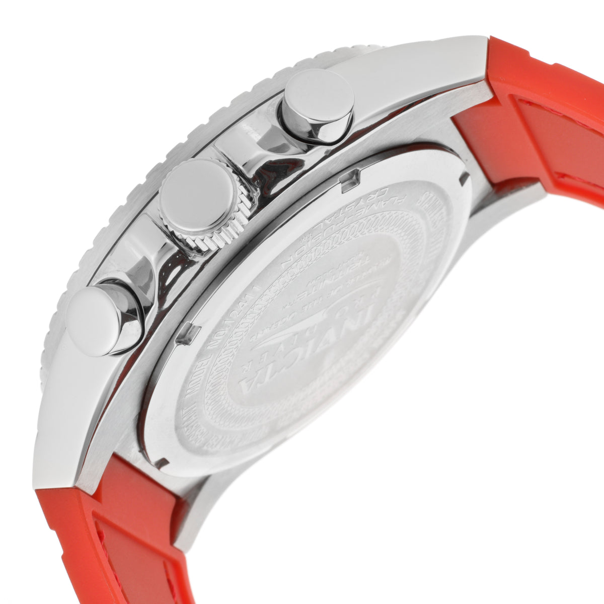 Invicta Men's 52mm Pro Diver Quartz Chronograph Black & Red Silicone Strap Watch