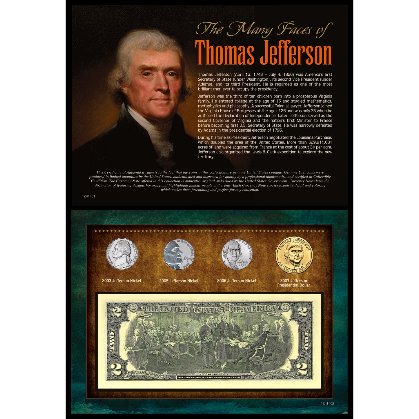 Many Faces of Thomas Jefferson Coin & Currency Collection