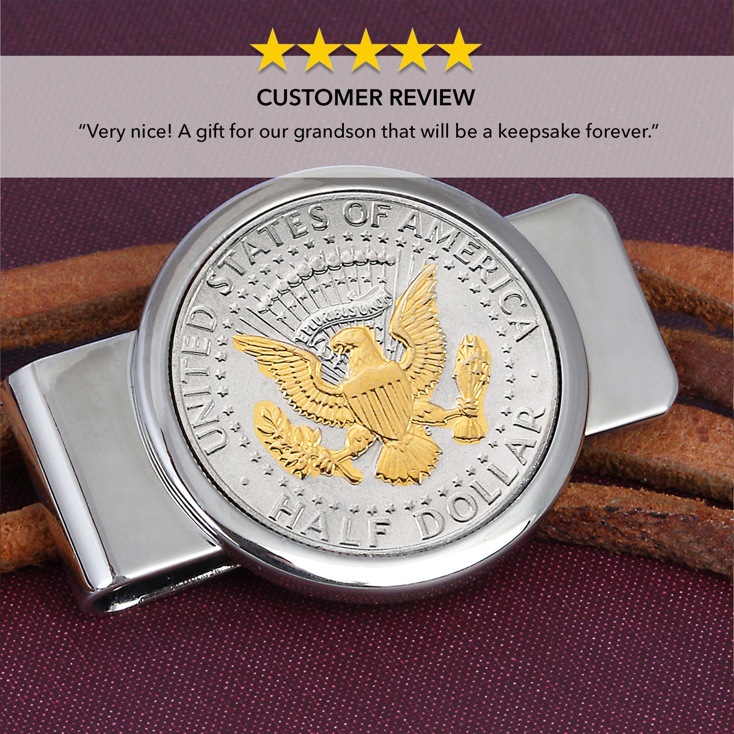 24K Gold Layered Presidential Seal Coin Money Clip