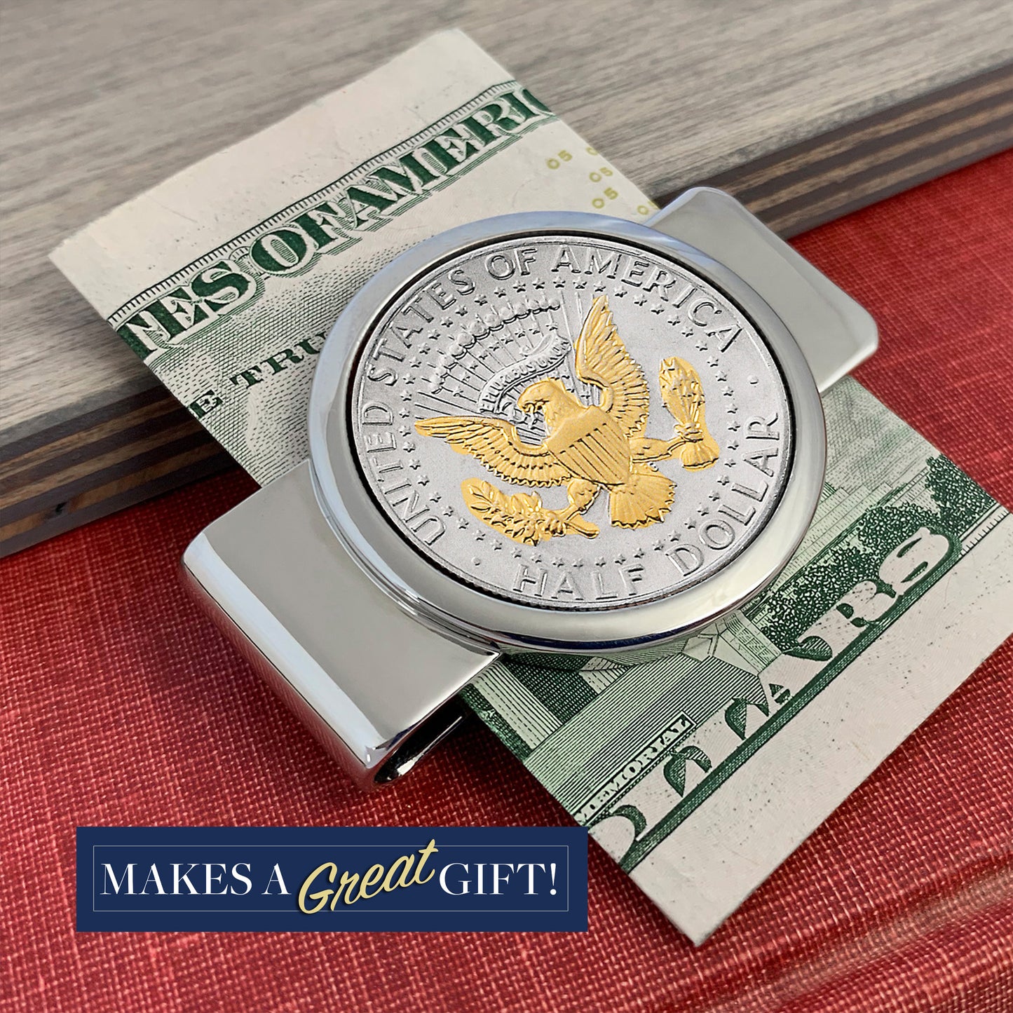 24K Gold Layered Presidential Seal Coin Money Clip