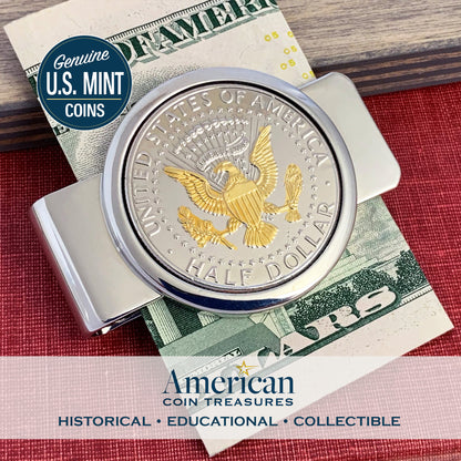 24K Gold Layered Presidential Seal Coin Money Clip