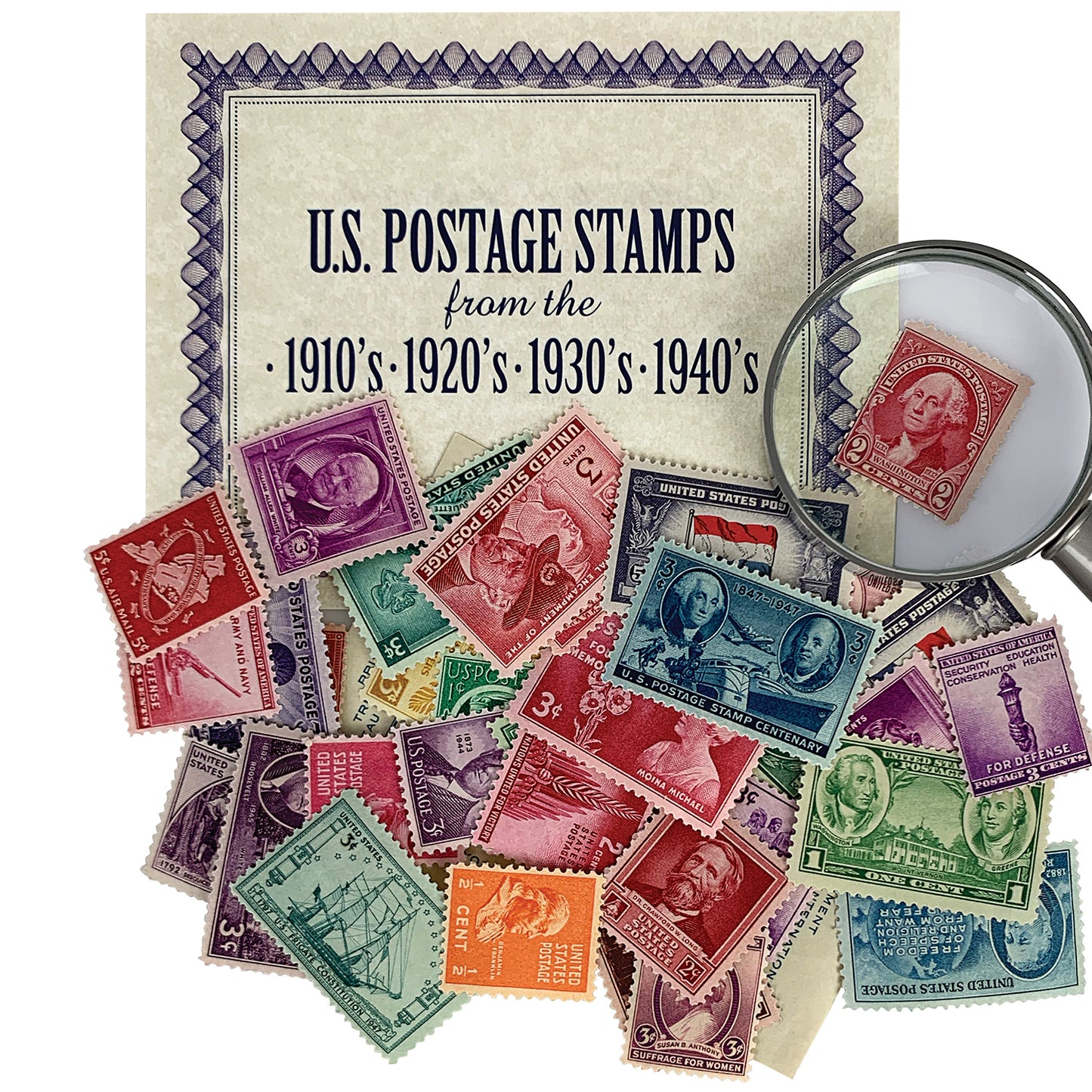 40 U.S. Postage Stamps from 1910-1940