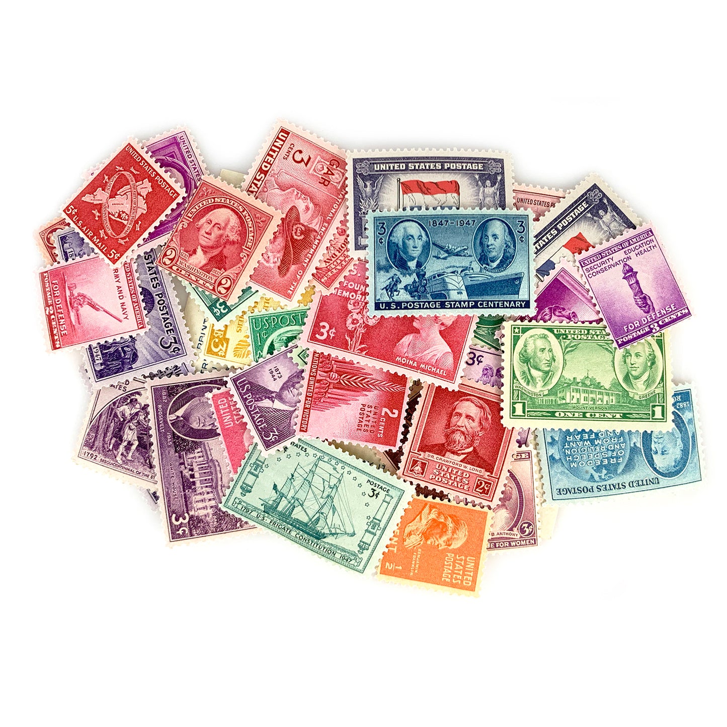 40 U.S. Postage Stamps from 1910-1940