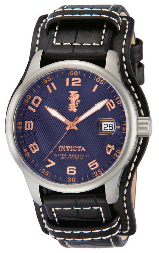 Invicta Men's 44mm I-Force Quartz Contrast Stitch Leather Strap Watch