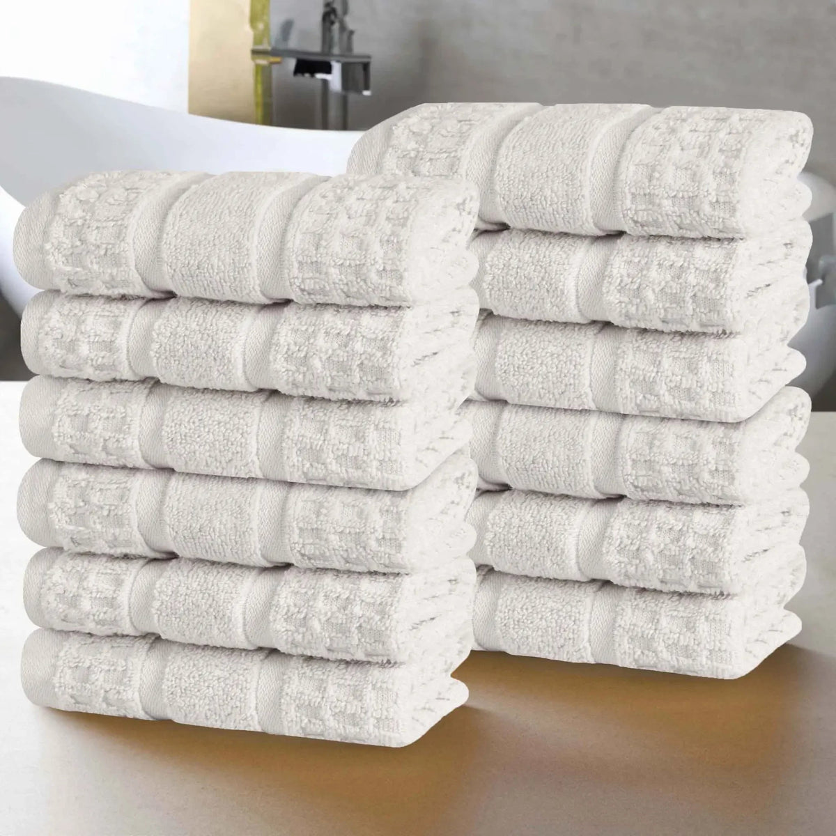 Superior "Napa" Zero Twist 100% Cotton Set of 12 Face Towels