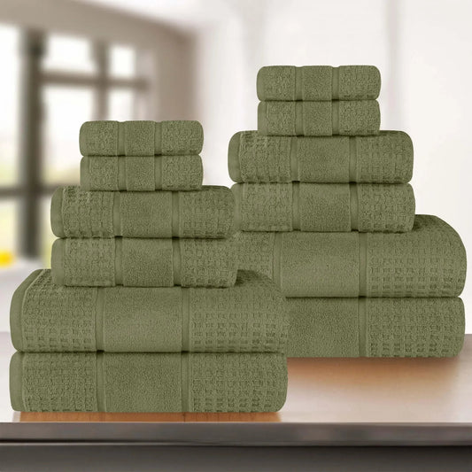 Superior "Napa" Zero Twist 100% Cotton 12-Piece Towel Set