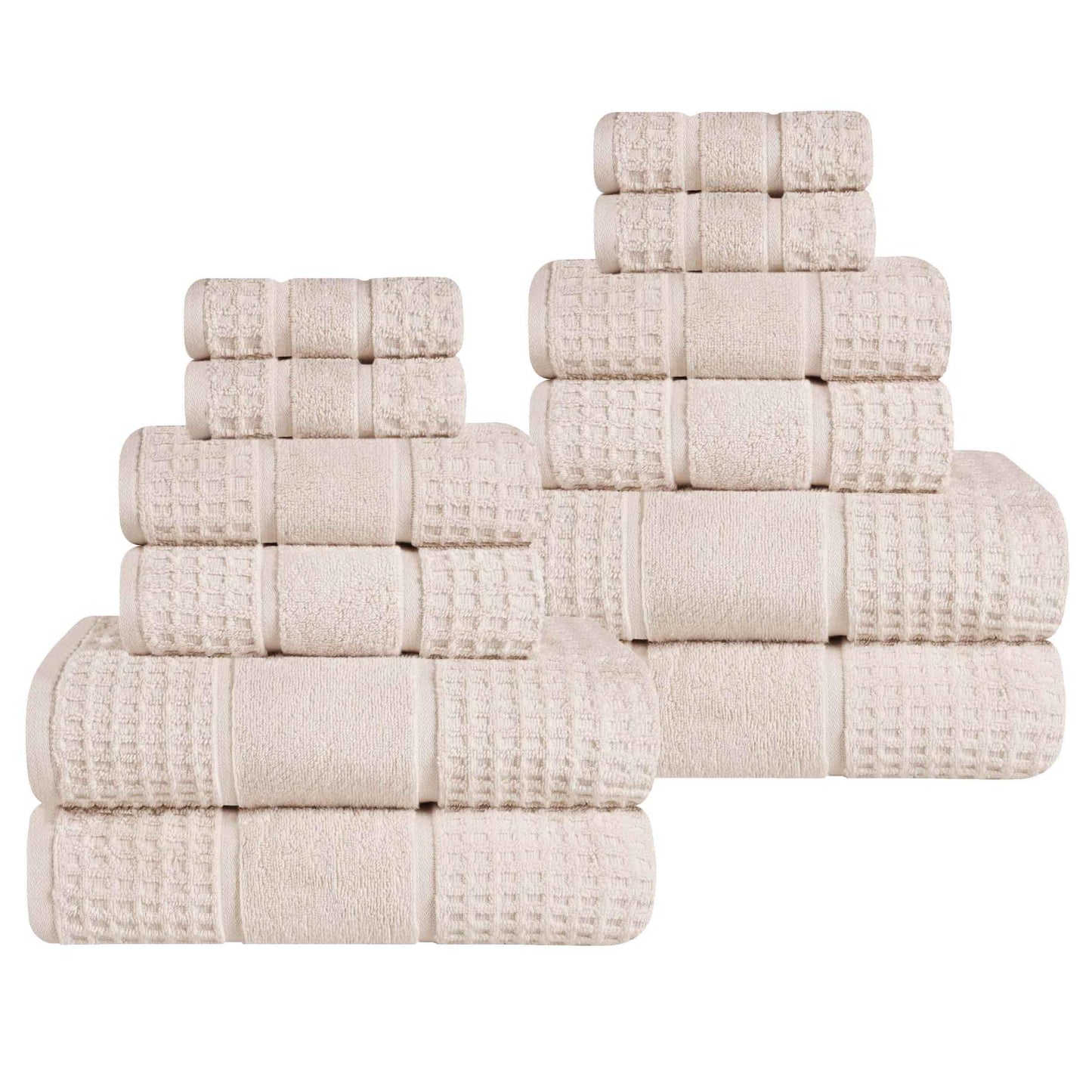 Superior "Napa" Zero Twist 100% Cotton 12-Piece Towel Set