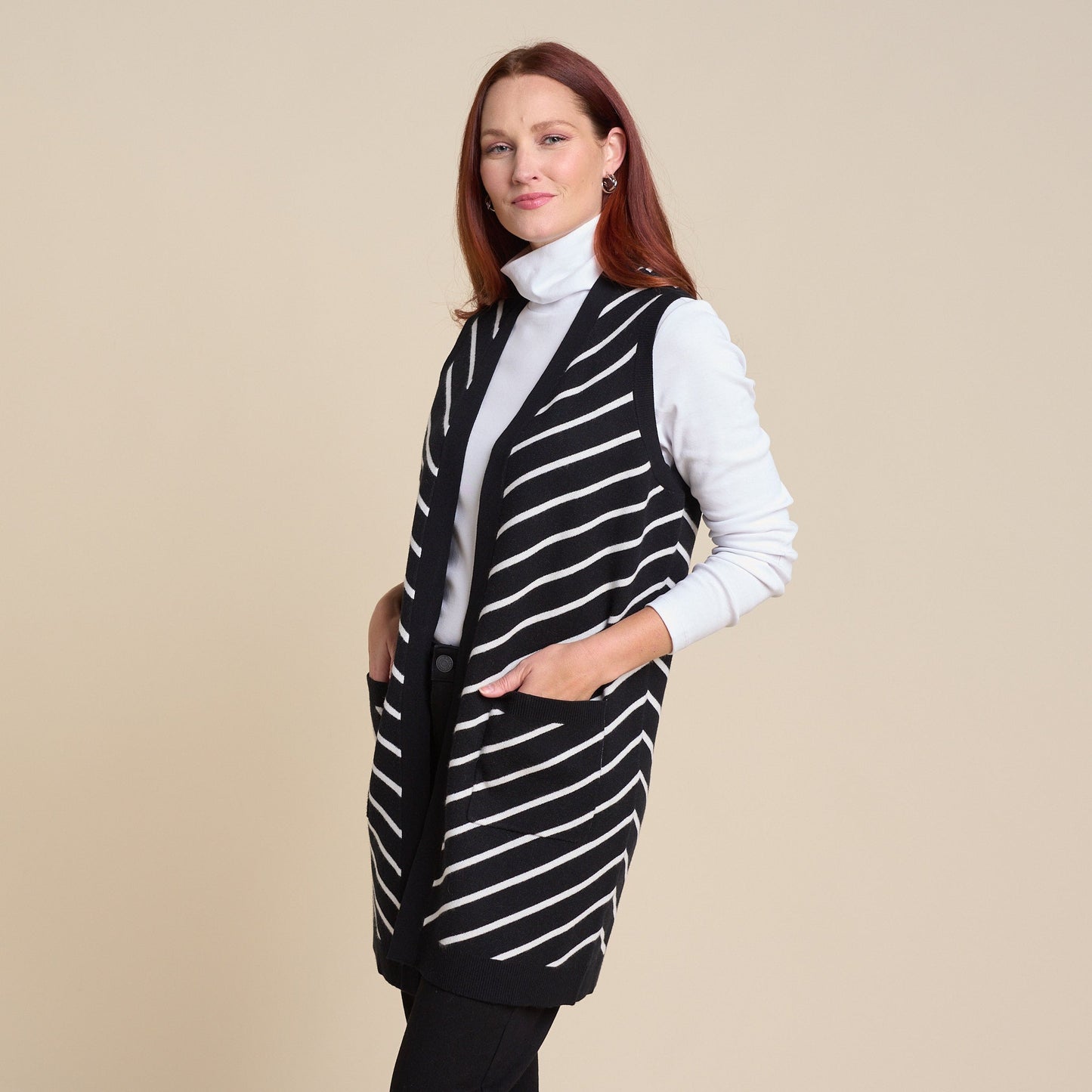 Christopher & Banks Women's Open Front Sweater Vest