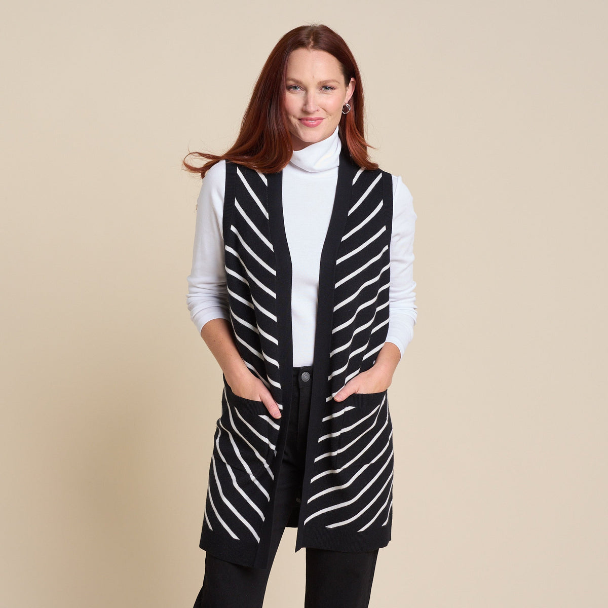 Christopher & Banks Women's Open Front Sweater Vest