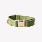 Furlou Green Velvet Dog Collar Choice of Size