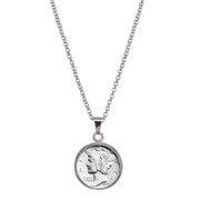 U.S. Silver Mercury Dime 1616-1945 Coin Pendant with 18" Chain