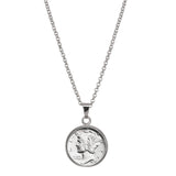 U.S. Silver Mercury Dime 1616-1945 Coin Pendant with 18" Chain