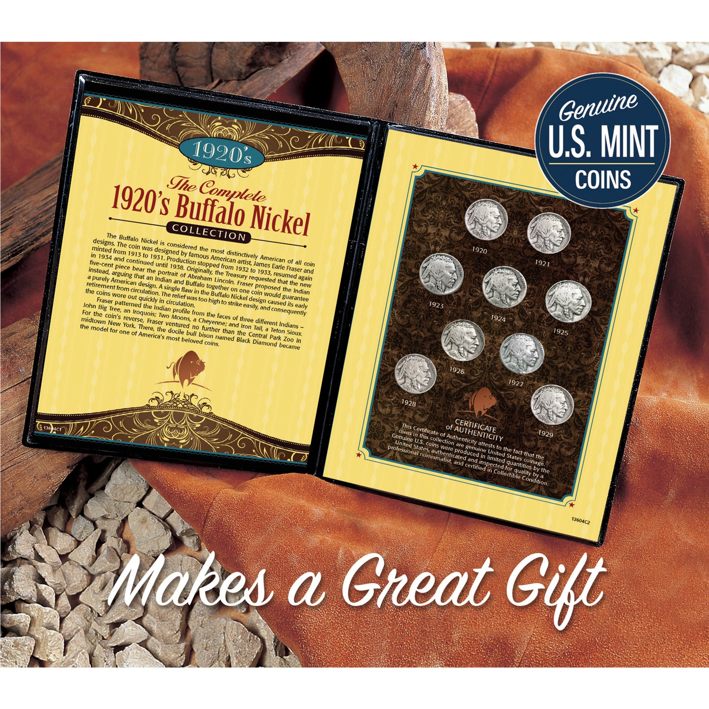 Complete 1920's Buffalo Nickel Collection with Display Portfolio
