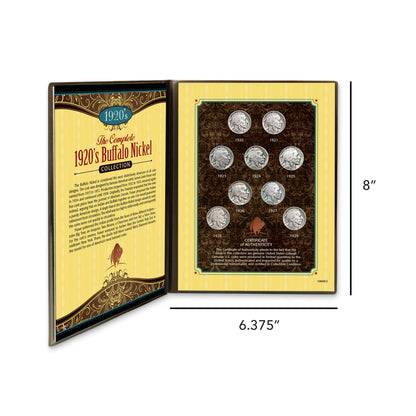 Complete 1920's Buffalo Nickel Collection with Display Portfolio