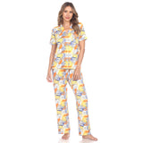 White Mark Women's Tropical Print Pajama Set