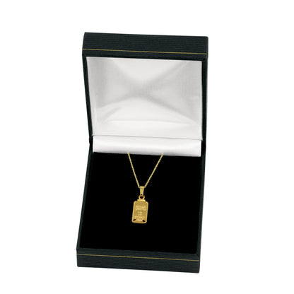 1 Gram Swiss Ingot Replica Coin Pendant Layered in 24k Gold