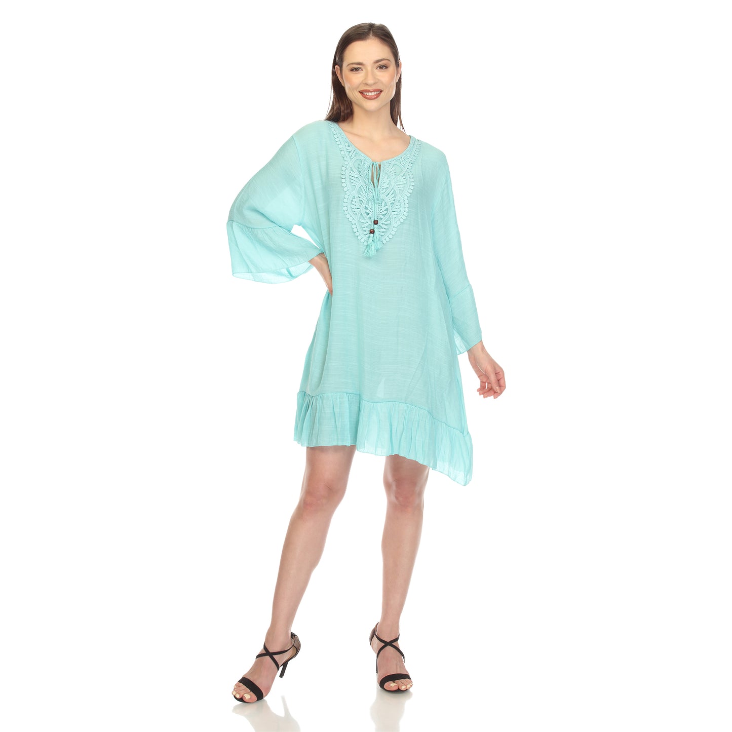 White Mark Women's Crochet Cover Up