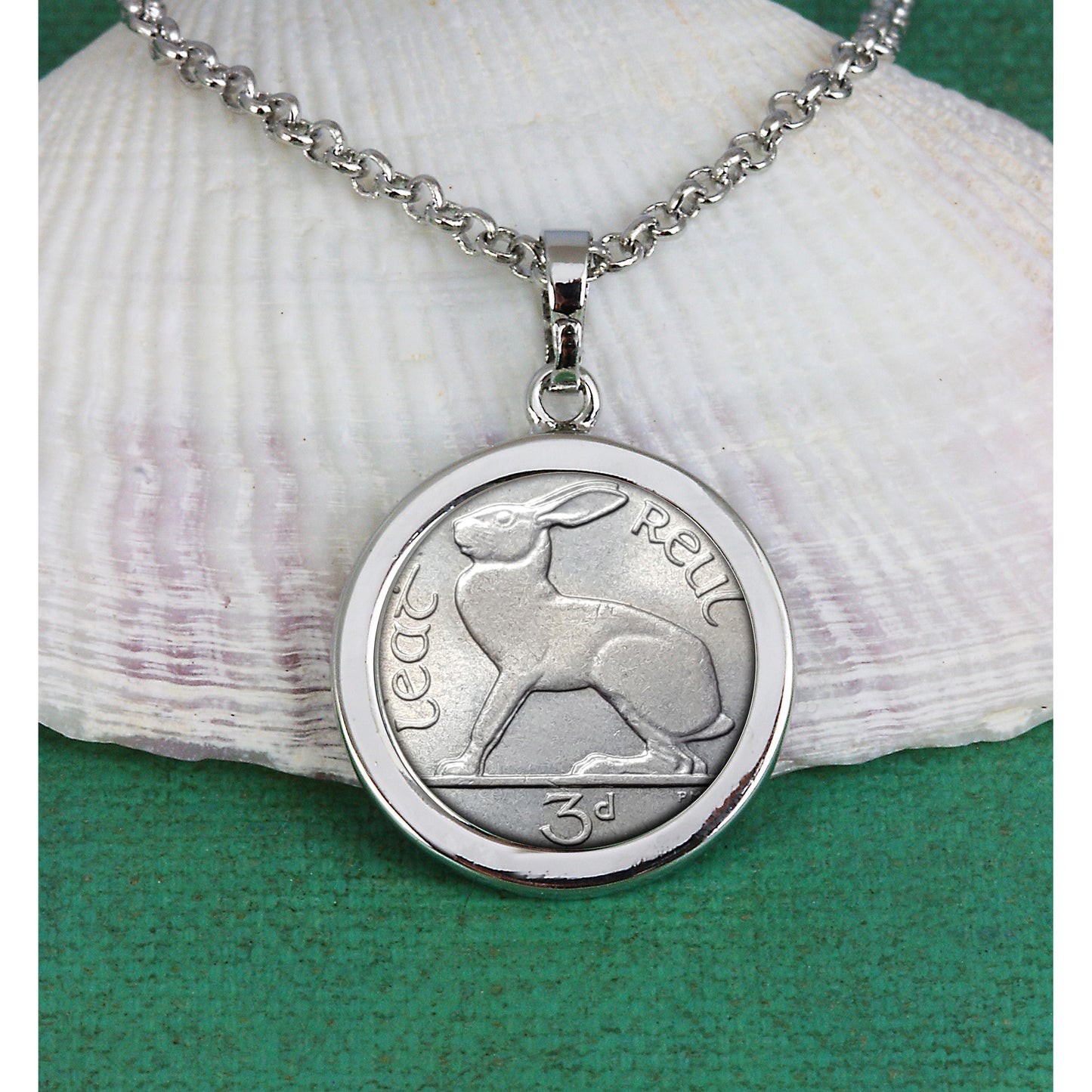 Irish Threepence Coin Pendant Necklace
