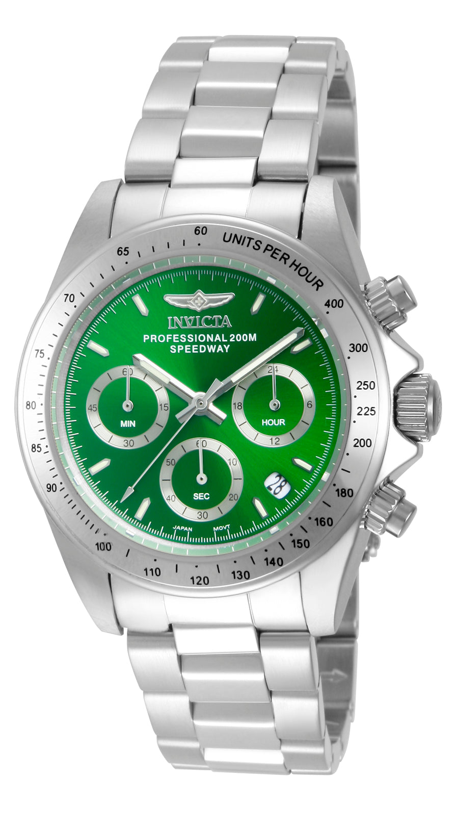 Invicta Men's 39mm Speedway Quartz Chronograph Green Dial Bracelet Watch