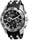 Invicta Men's 50mm Pro Diver Scuba Quartz Chronograph Silvertone Case Silicone Strap Watch