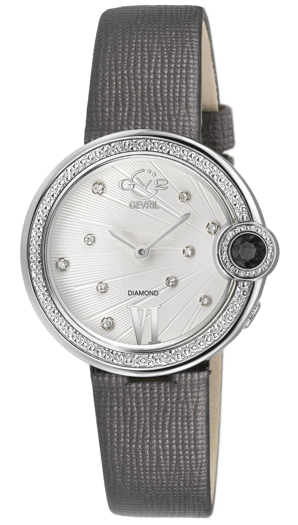 GV2 by Gevril Women's 34mm Perugia Swiss Quartz Diamond Leather Strap Watch