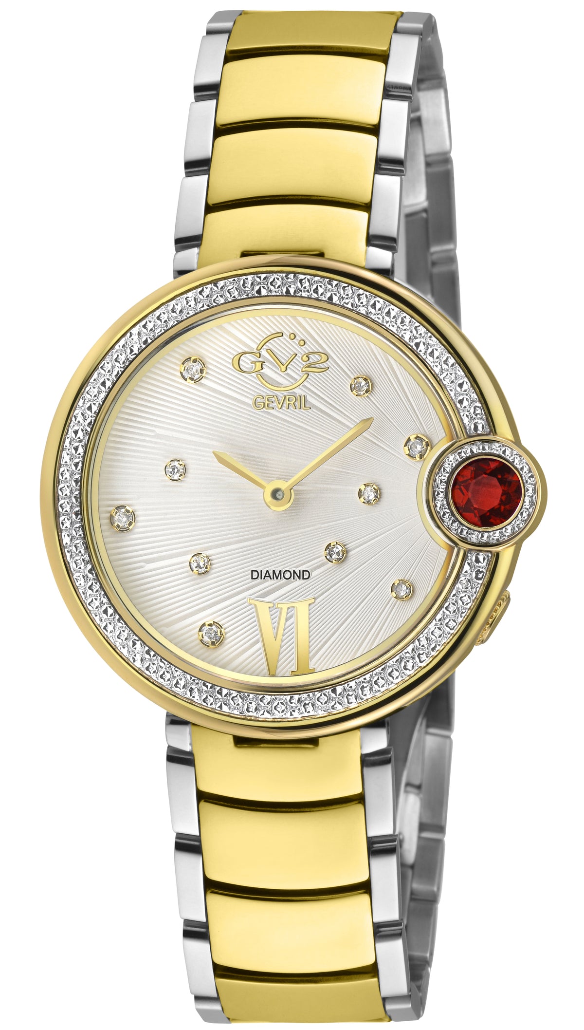 GV2 by Gevril Women's 34mm Perugia Swiss Quartz Diamond Bracelet Watch