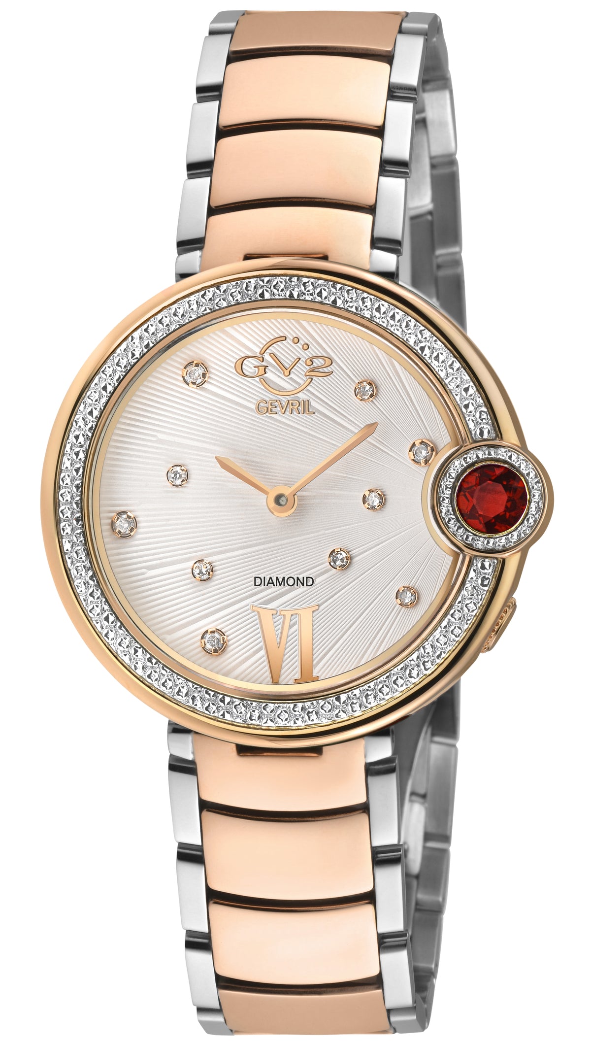 GV2 by Gevril Women's 34mm Perugia Swiss Quartz Diamond Bracelet Watch
