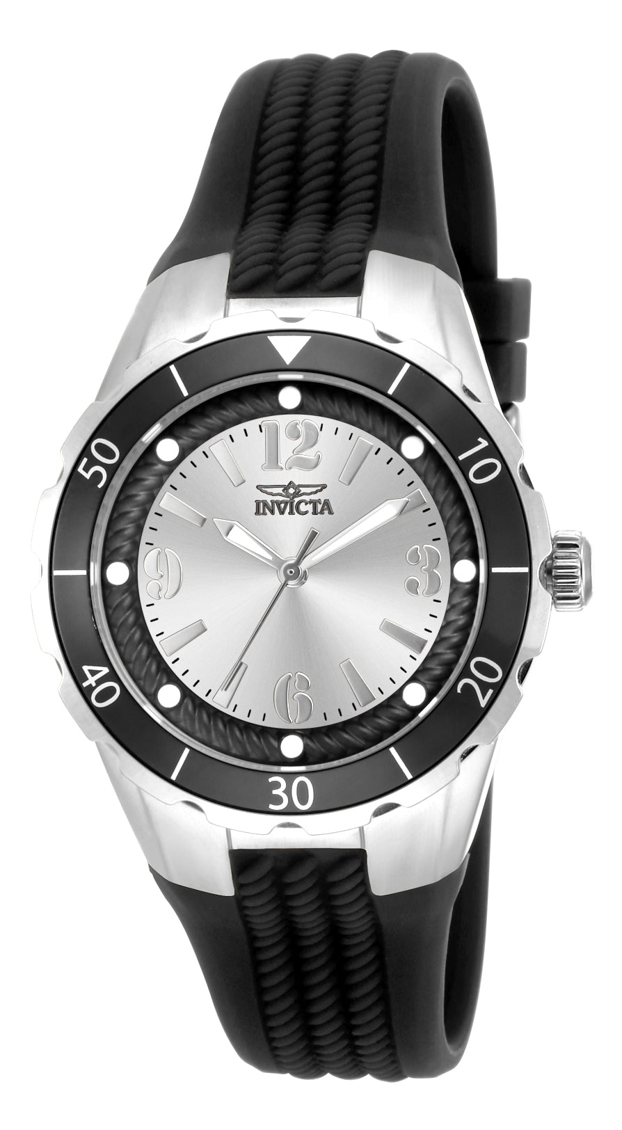 Invicta Women's 38mm Angel Quartz Luminous Markers Textured Silicone Strap Watch