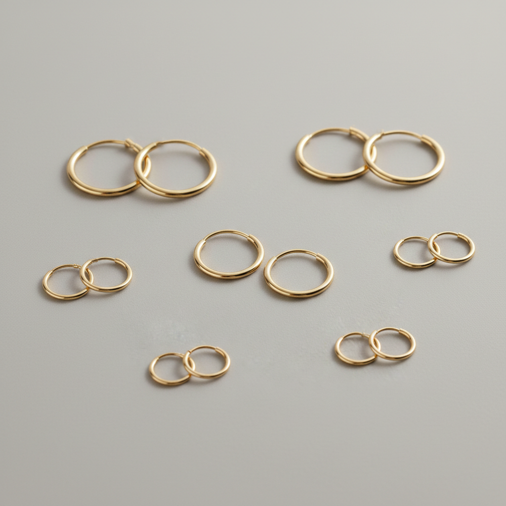 14K Italian Gold Hoop Earrings in a Variety of Sizes