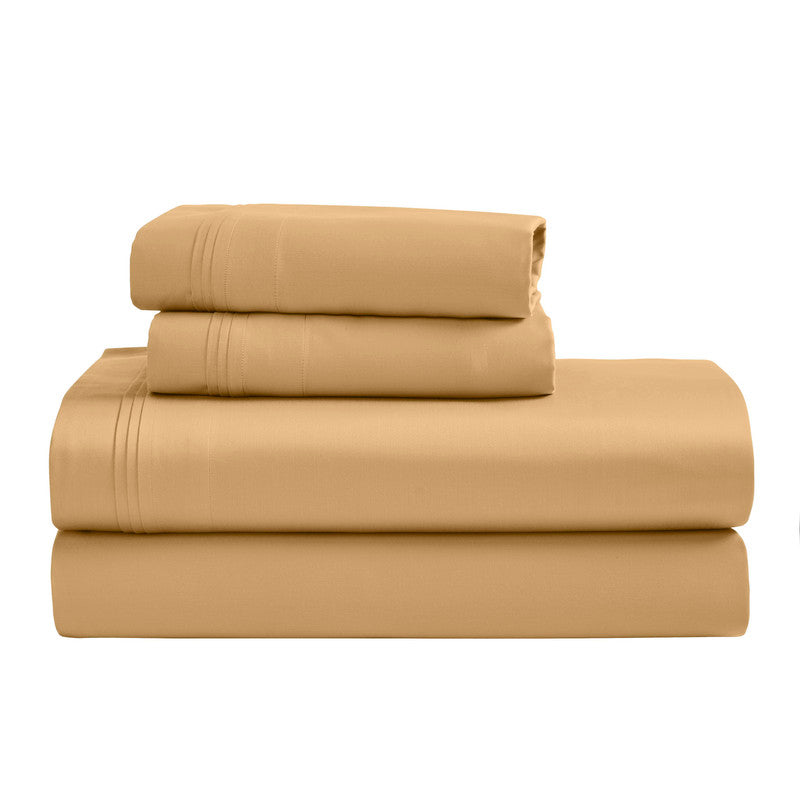 Superior 1500 Thread Count Egyptian Cotton Sateen Solid 4-Piece Sheet Set