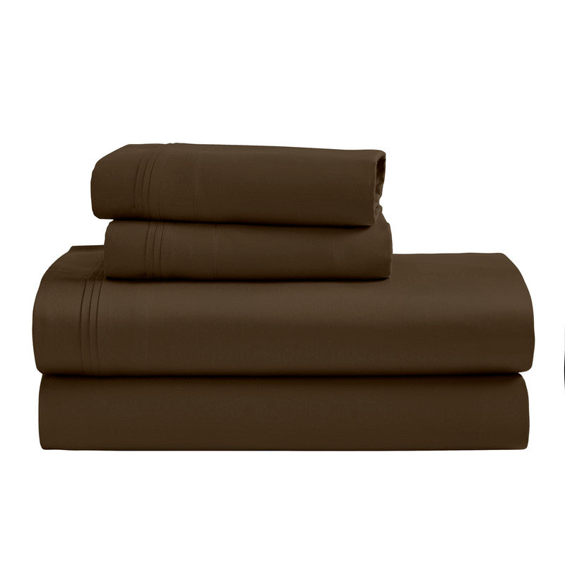 Superior 1500 Thread Count Egyptian Cotton Sateen Solid 4-Piece Sheet Set