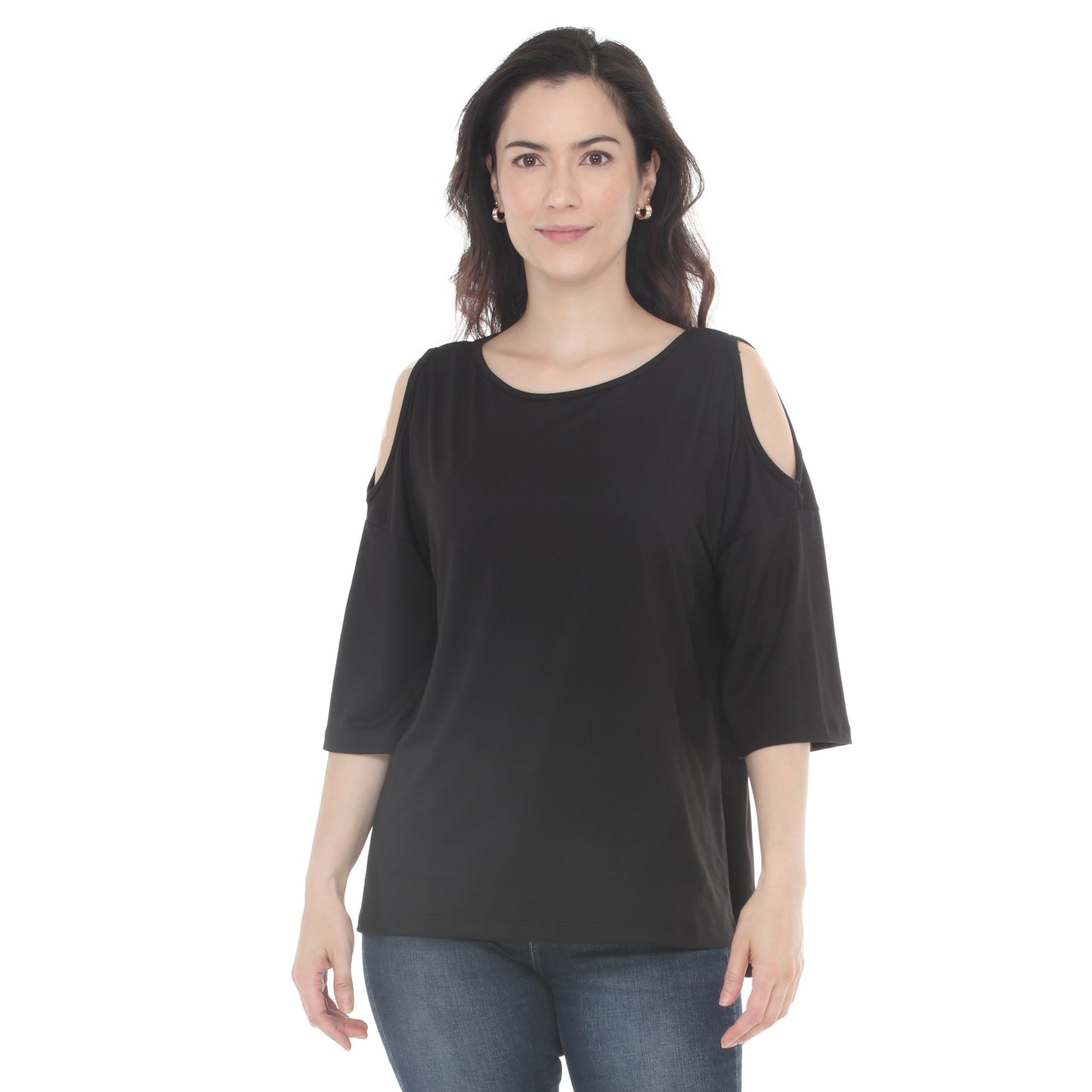 White Mark Women’s Casual Cold Shoulder Pullover Top